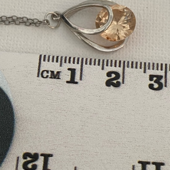 Sterling Silver Topaz CZ necklace - Picture 6 of 6